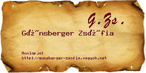 Günsberger Zsófia névjegykártya