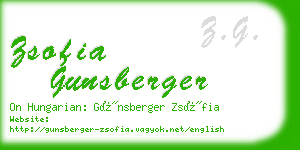 zsofia gunsberger business card